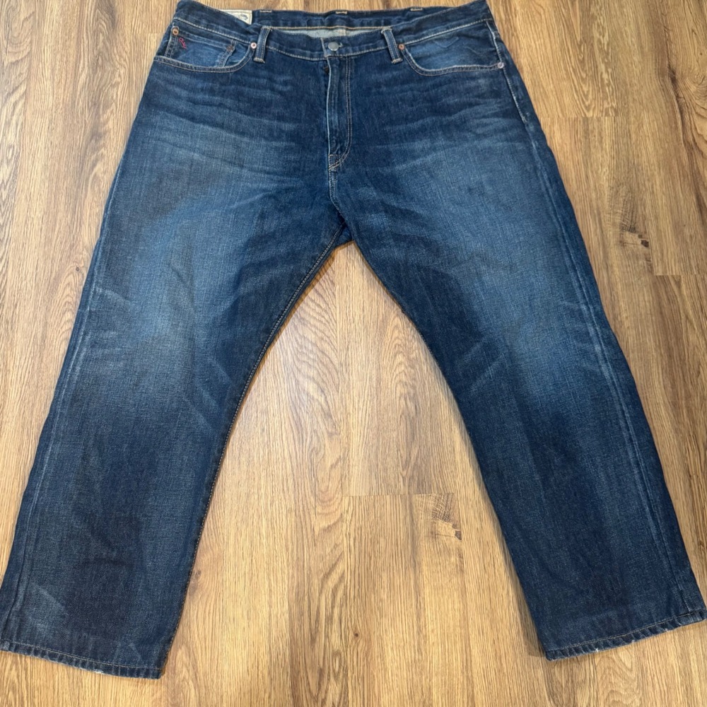 Polo Ralph Lauren Men's 38x30 Thompson Relaxed Fit Dark Wash Blue Jeans Denim